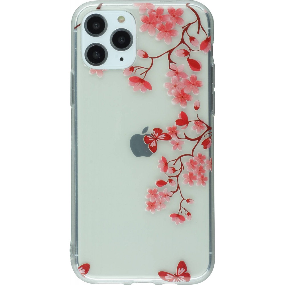 Coque iPhone 11 Pro Max - Gel fleurs papillon