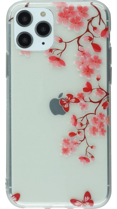 Coque iPhone 11 Pro - Gel fleurs papillon