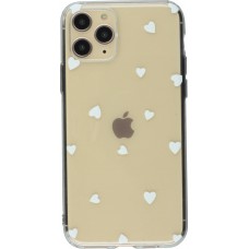 Coque iPhone 11 Pro Max - Gel petit coeur - Blanc