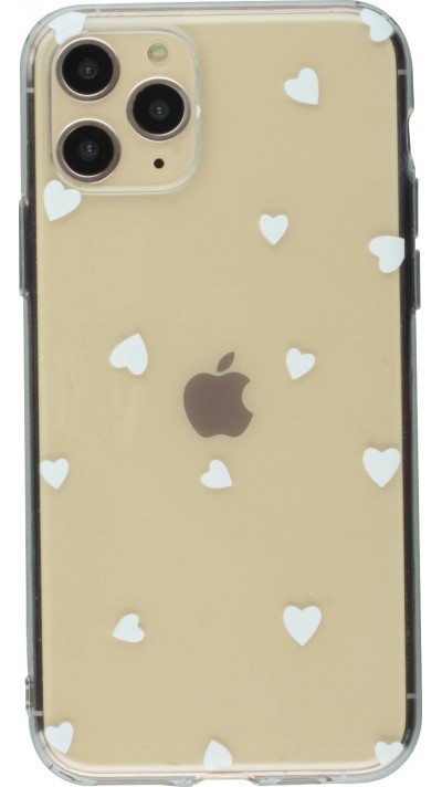 Coque iPhone 11 - Gel petit coeur - Blanc