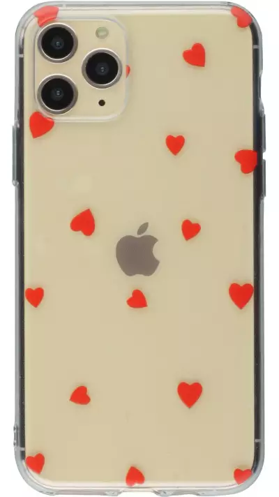 Coque iPhone 11 Pro - Gel petit coeur - Rouge
