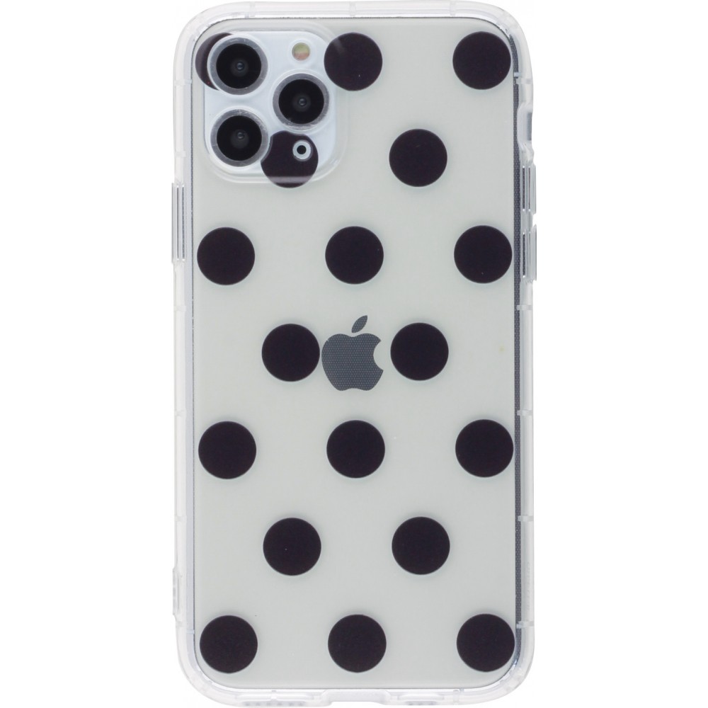 Coque iPhone 11 Pro - Gel pois - Noir