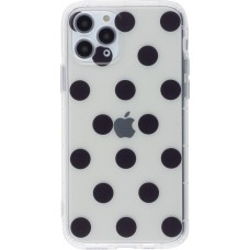 Coque iPhone 12 Pro Max - Gel pois - Noir