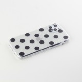 Coque iPhone 11 - Gel pois - Noir