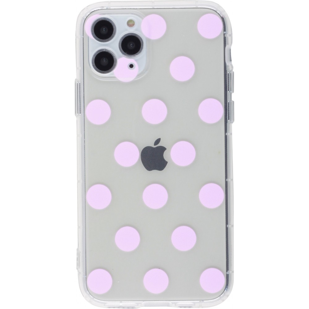 Coque iPhone 12 mini - Gel pois - Rose