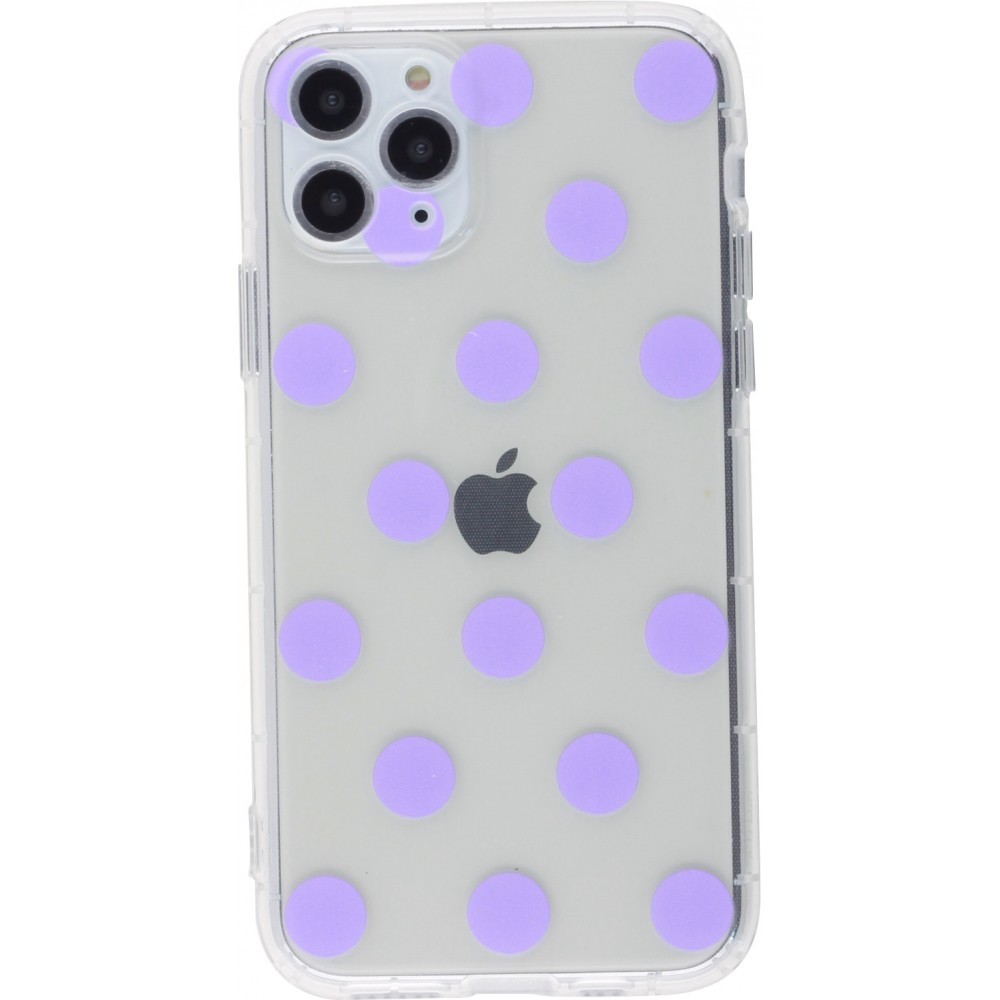 Coque iPhone 11 Pro - Gel pois - Violet