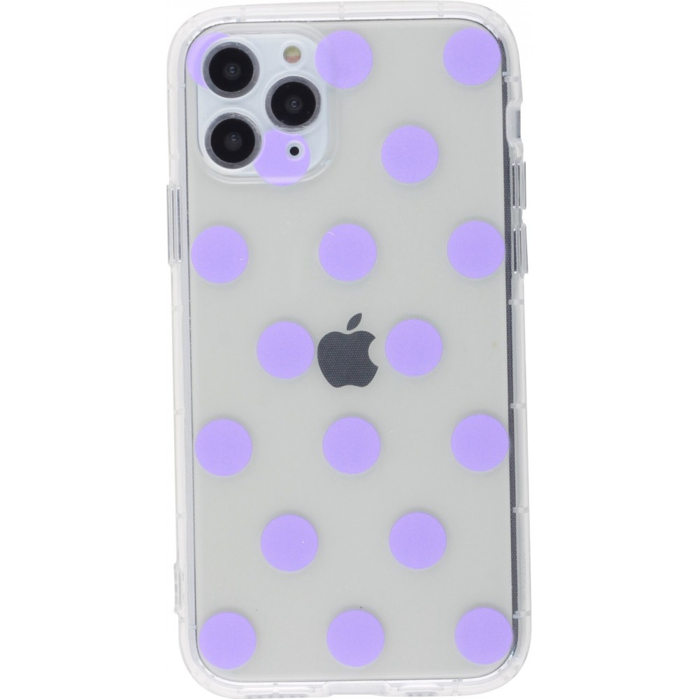 Coque iPhone 12 mini - Gel pois - Violet