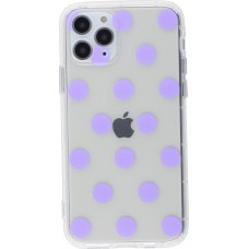 Hülle iPhone 11 Pro - Gummi Tupfen - Violett