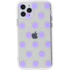 Hülle iPhone 12 mini - Gummi Tupfen - Violett