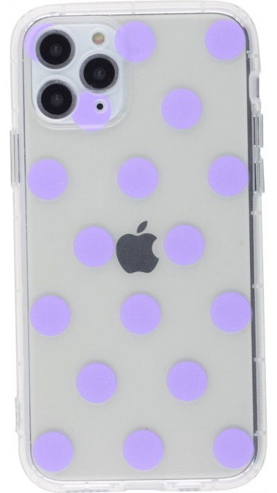 Coque iPhone 12 mini - Gel pois - Violet