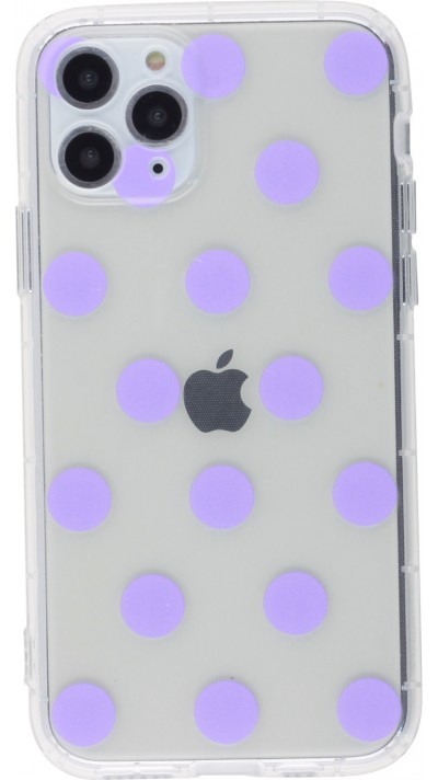 Coque iPhone 12 Pro Max - Gel pois - Violet