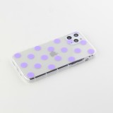 Hülle iPhone 12 mini - Gummi Tupfen - Violett