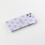 Coque iPhone 12 mini - Gel pois - Violet