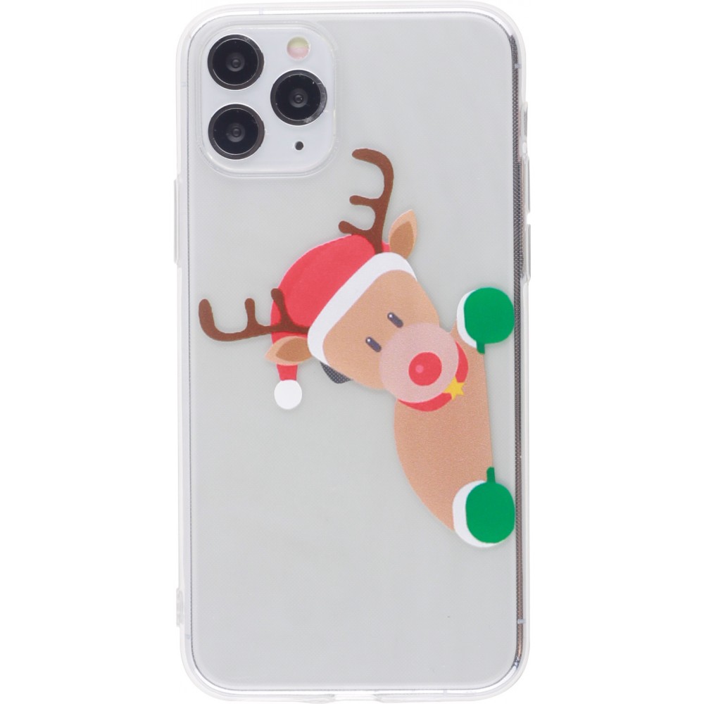Coque iPhone 11 Pro Max - Gel transparent Noël renne