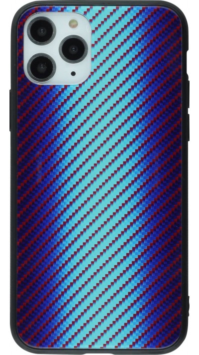 Coque iPhone 11 Pro Max - Glass Carbon - Bleu