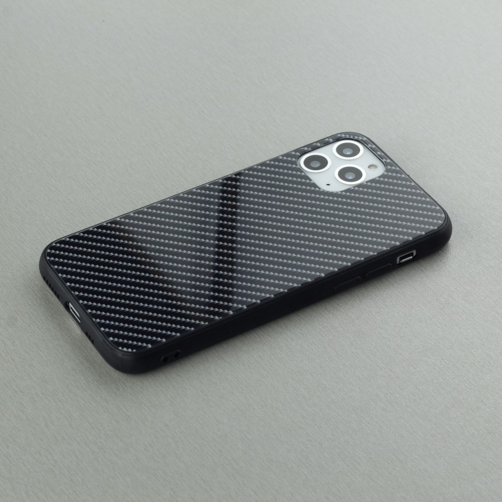 Coque iPhone 11 Pro Max - Glass Carbon - Noir