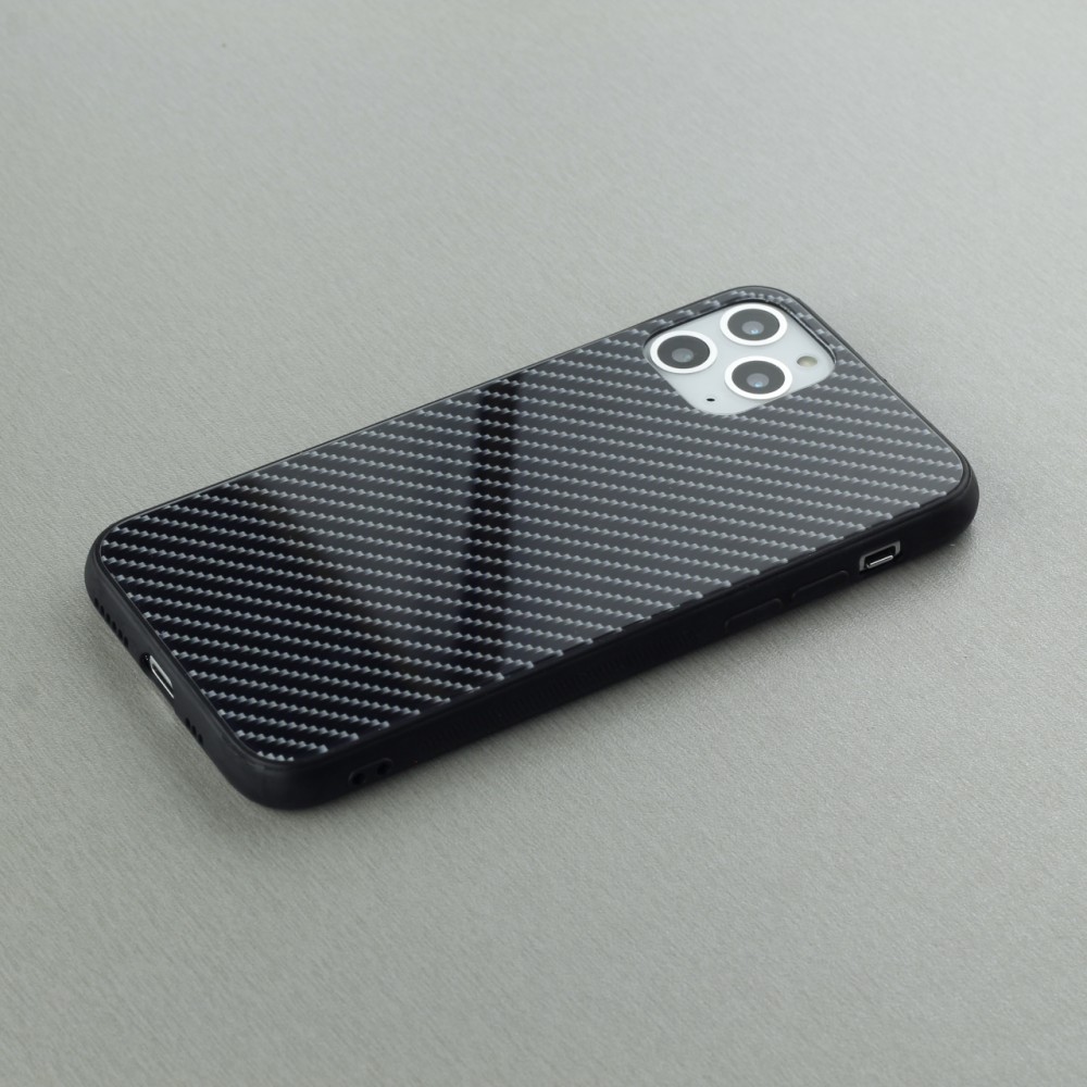 Coque iPhone 11 - Glass Carbon - Noir