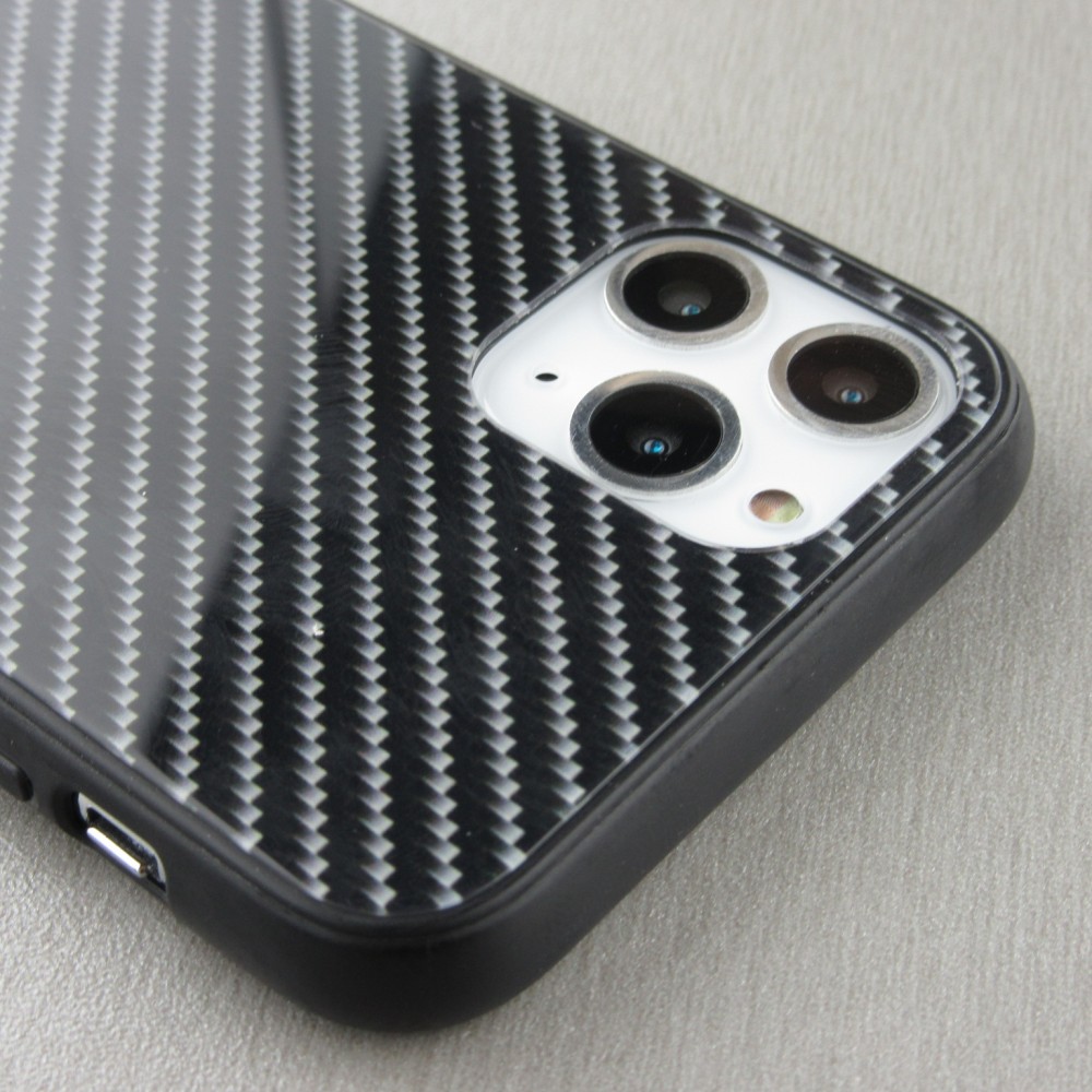 Coque iPhone 11 Pro Max - Glass Carbon - Noir