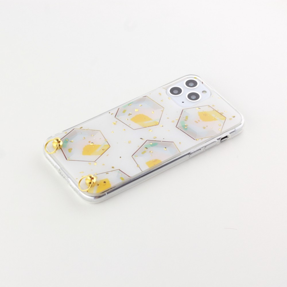 Hülle iPhone 11 Pro - Gold Flakes Geometric Lacet - Gelb