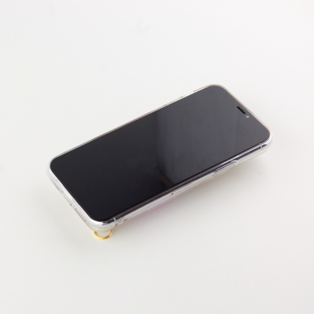 Coque iPhone 11 Pro Max - Gold Flakes Geometric Lacet jaune