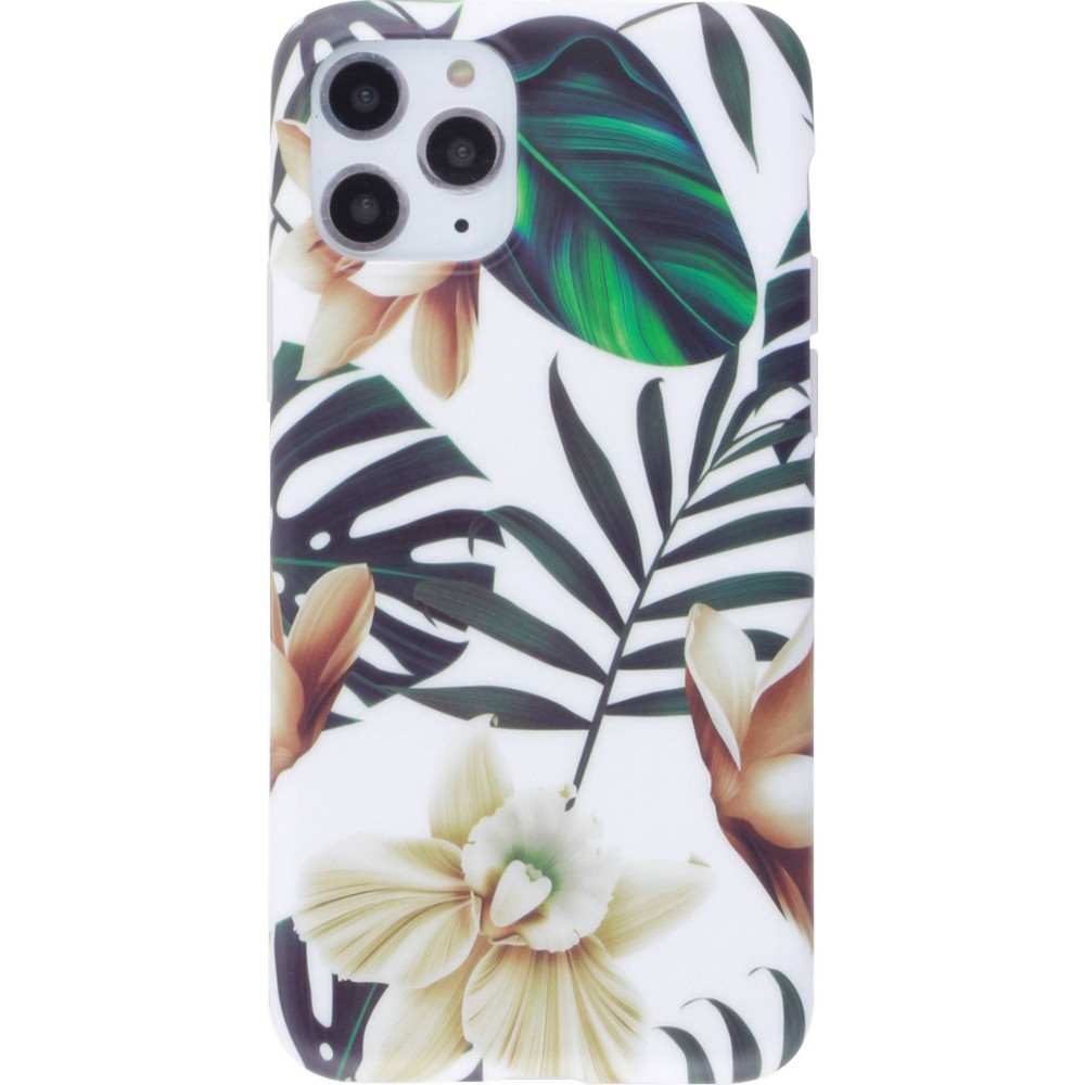 Hülle iPhone 11 Pro - Dschungel Orchidee - Braun
