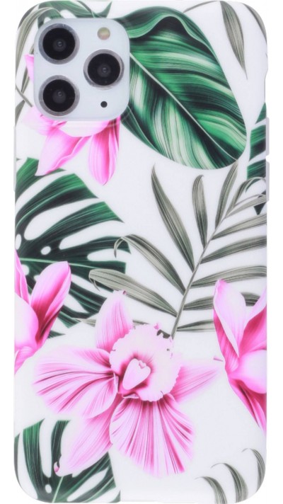 Hülle iPhone 11 Pro - Dschungel Orchidee - Rosa