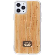 Coque iPhone 11 Pro Max - Gold Flakes Brave bois clair
