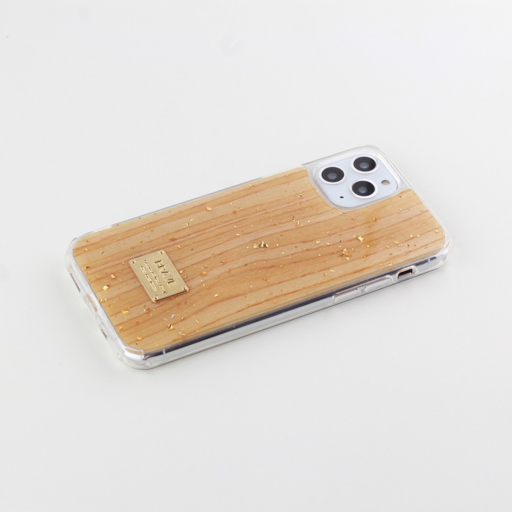 Coque iPhone 11 Pro Max - Gold Flakes Brave bois clair