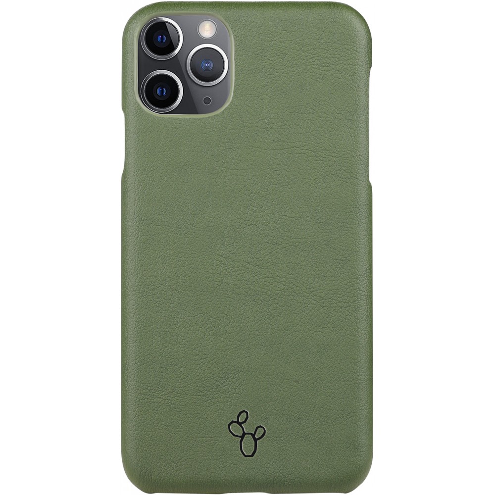 Coque iPhone 11 Pro Max - NOPAAL cuir de cactus vegan vert pampa