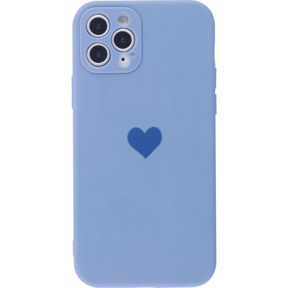 Coque iPhone 11 Pro - Silicone Mat Coeur - Lavande