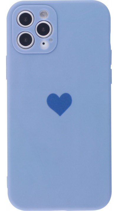 Coque iPhone 11 Pro - Silicone Mat Coeur - Lavande