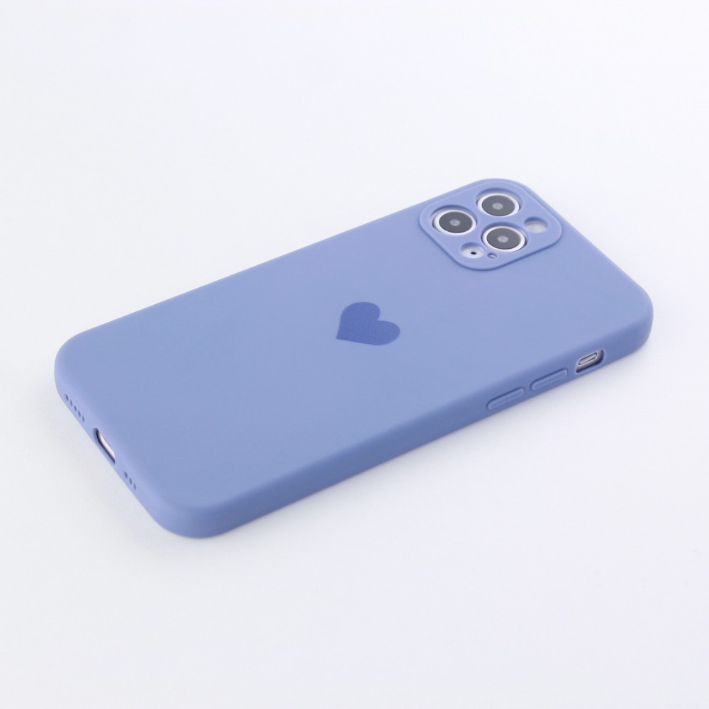 Coque iPhone 12 Pro Max - Silicone Mat Coeur - Lavande