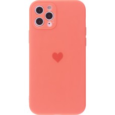 Hülle iPhone 12 Pro - Silikon Mat Herz - Orange