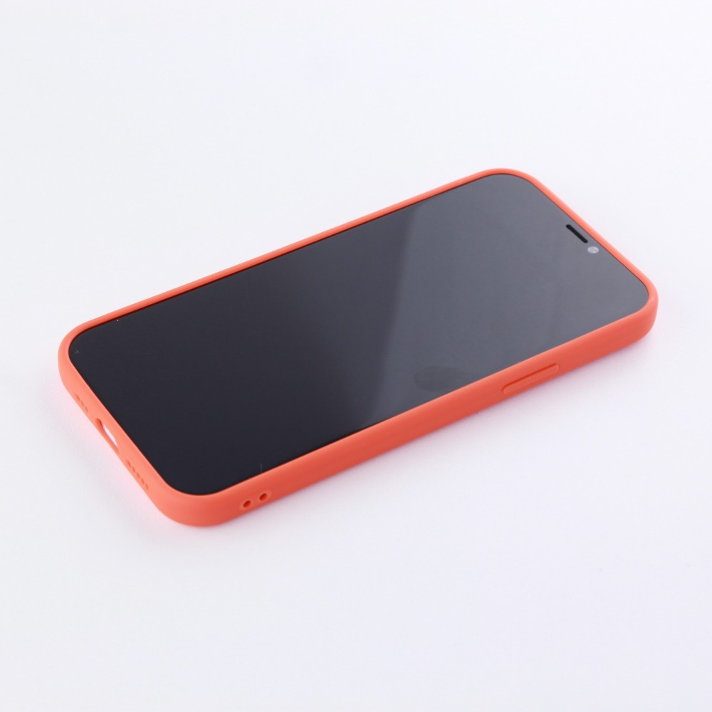 Coque iPhone 12 Pro - Silicone Mat Coeur - Orange