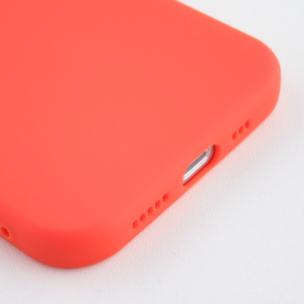 Coque iPhone 12 Pro - Silicone Mat Coeur - Orange