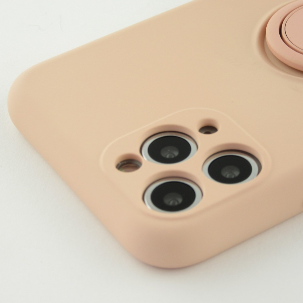 Coque iPhone 11 Pro - Soft Touch avec anneau - Rose