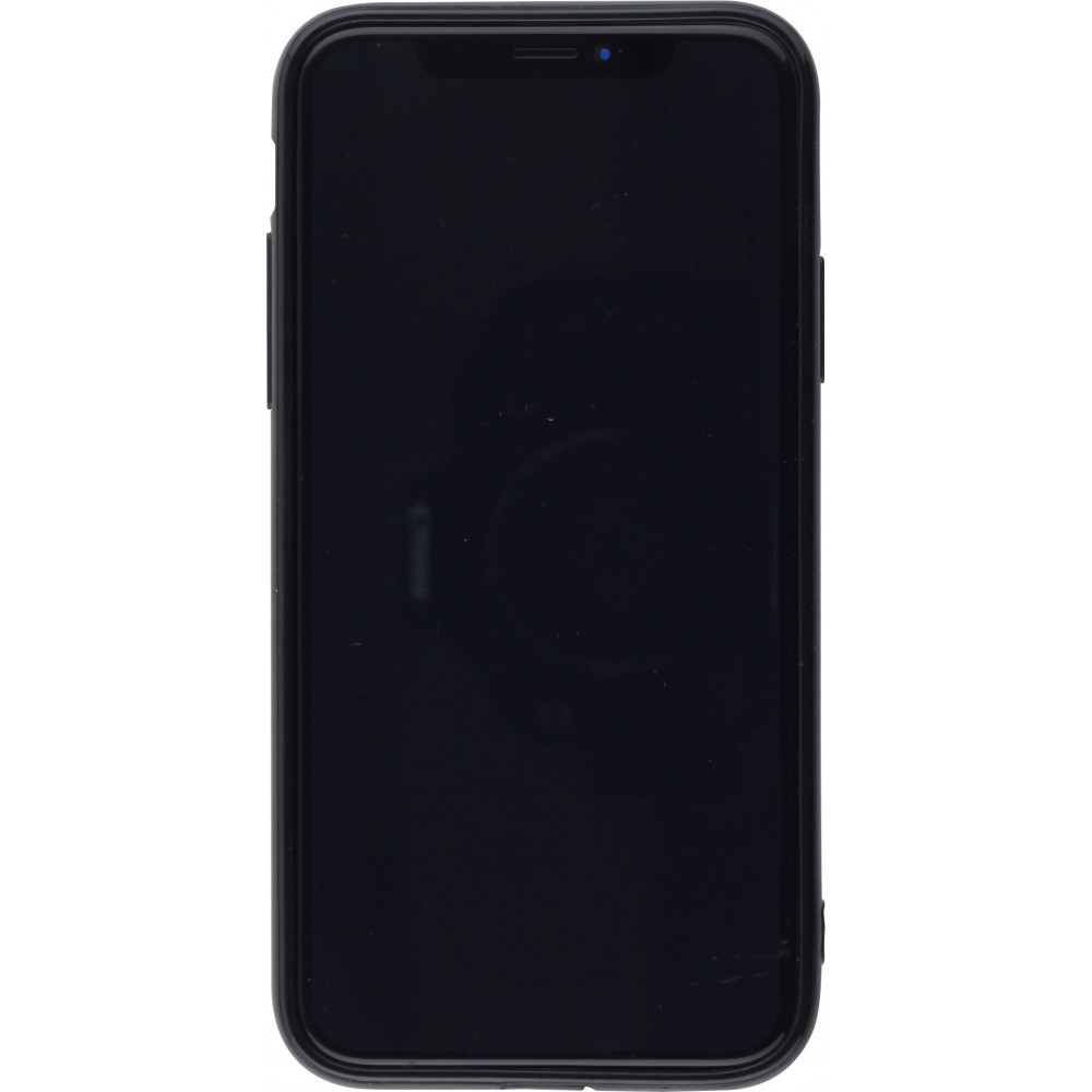 Coque iPhone 11 Pro Max - Miroir bords en silicone noirs