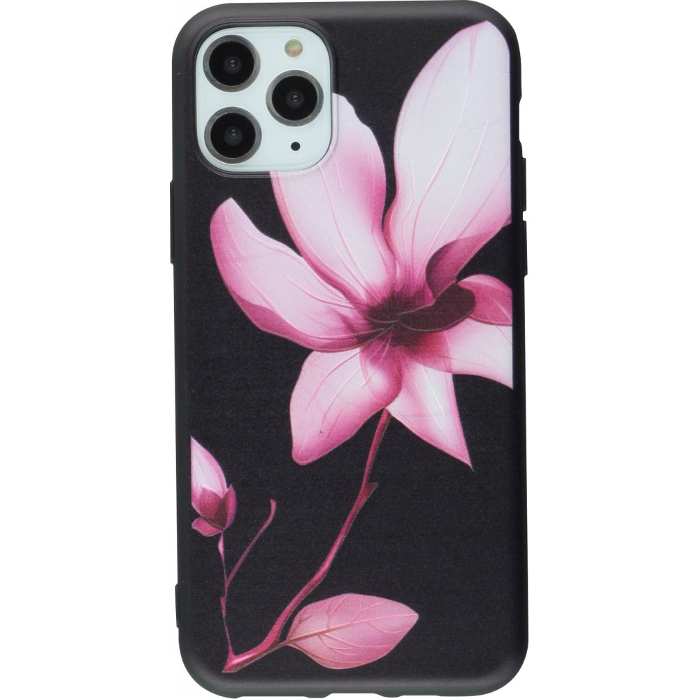 Coque iPhone 11 - Print lotus - Noir