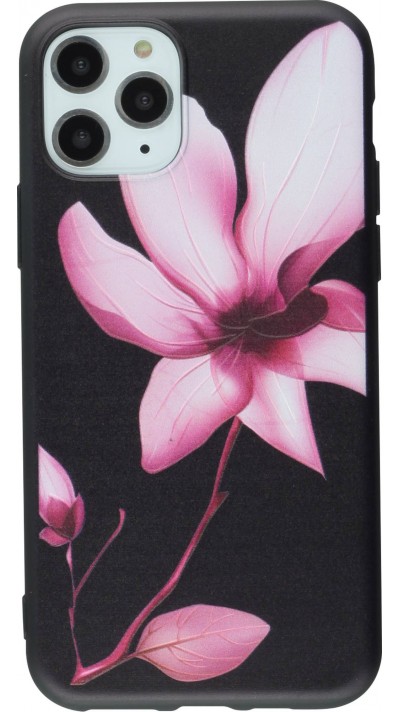 Coque iPhone 11 Pro - Print lotus - Noir