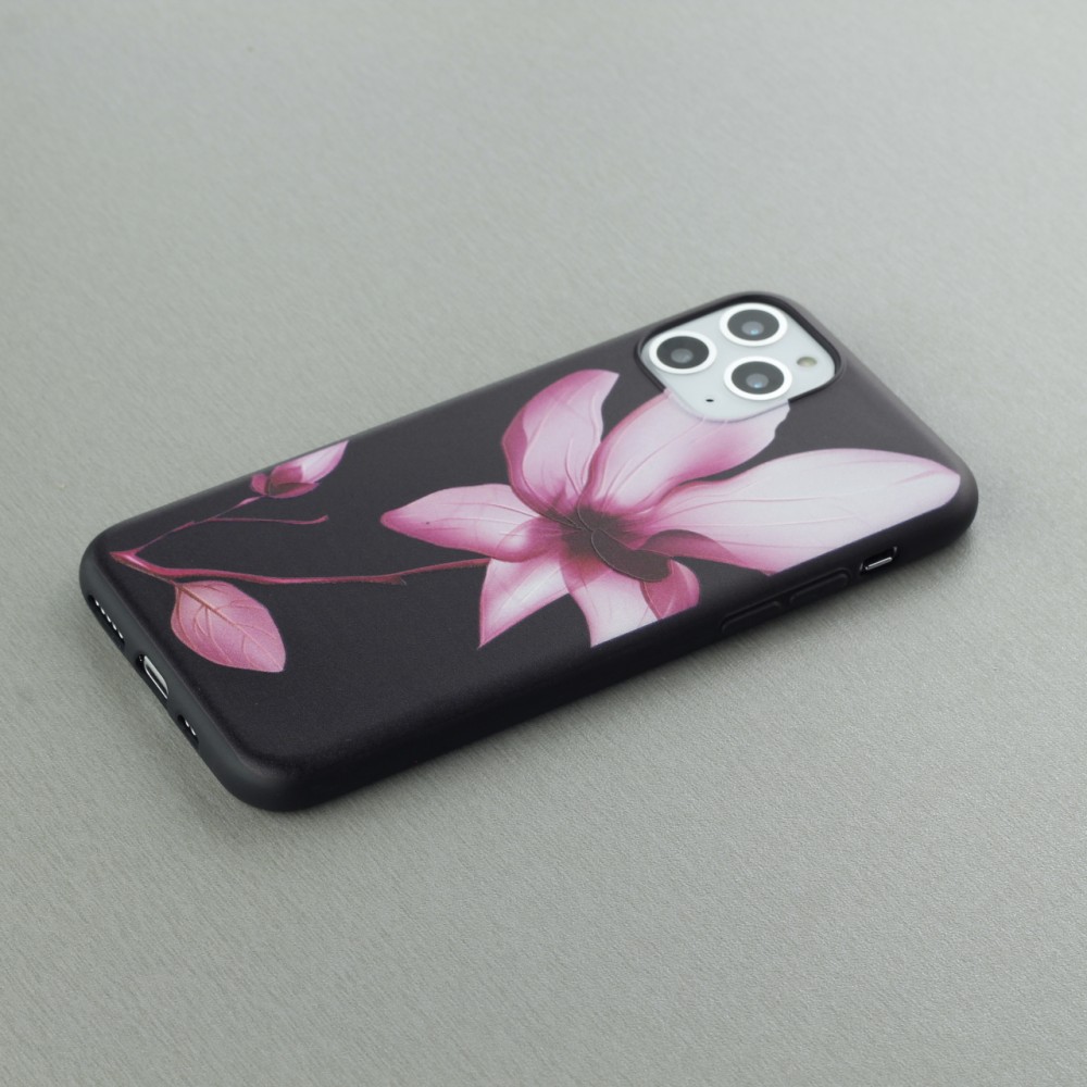 Coque iPhone 11 - Print lotus - Noir