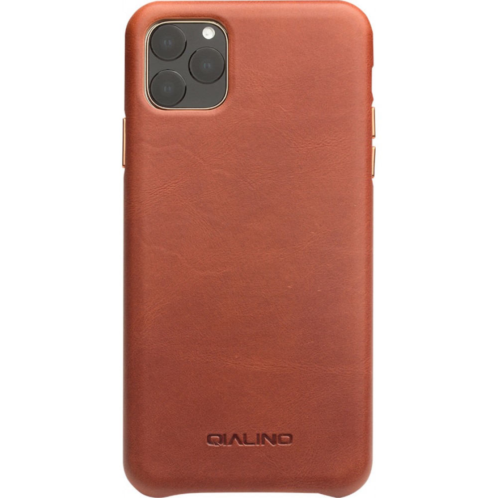 Coque iPhone 11 Pro - Qialino cuir véritable - Brun