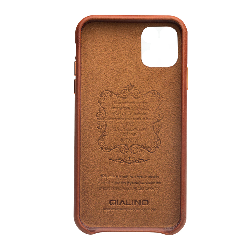 Coque iPhone 11 Pro - Qialino cuir véritable - Brun