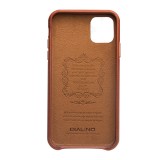 Coque iPhone 11 Pro Max - Qialino cuir véritable - Brun