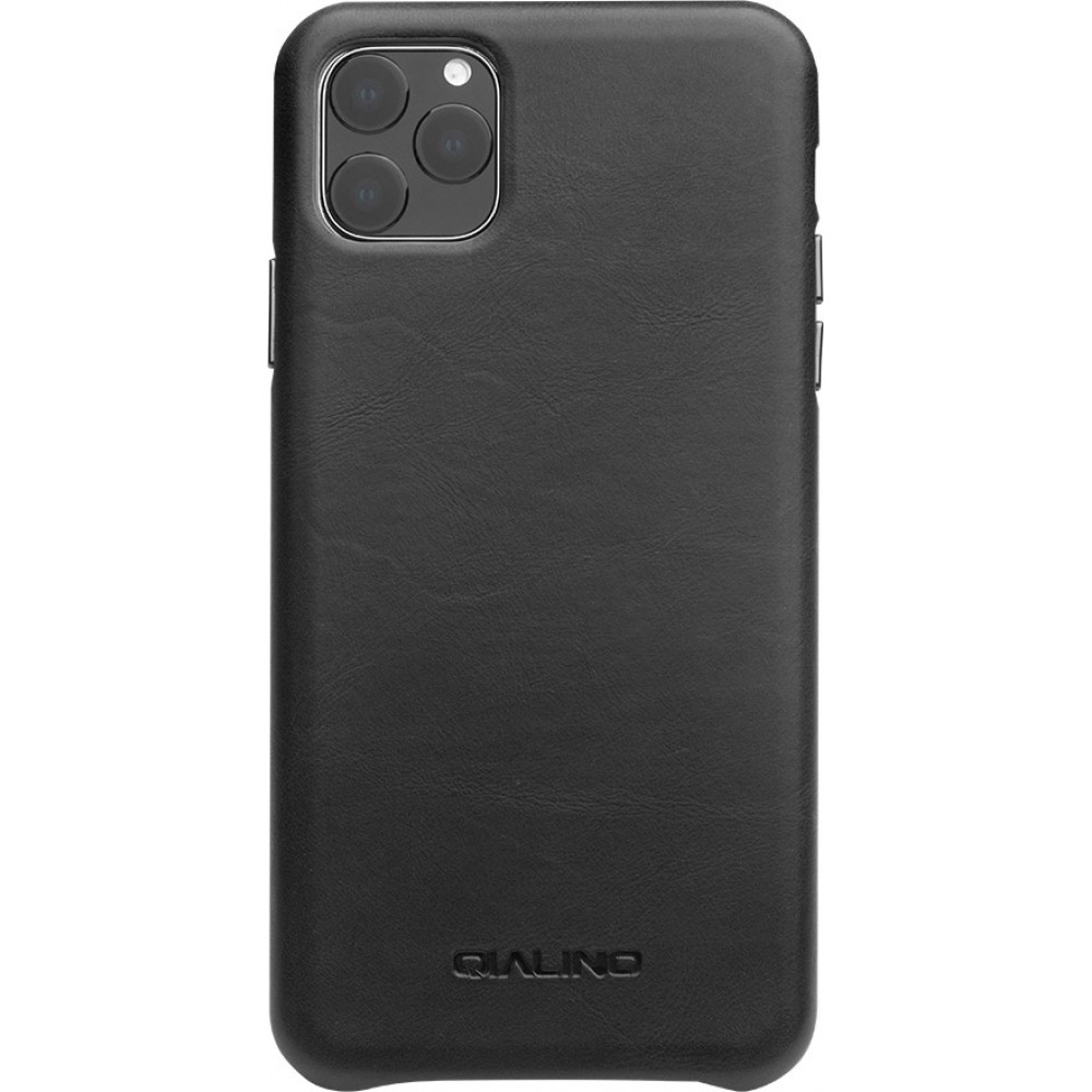 Coque iPhone 11 Pro - Qialino cuir véritable - Noir