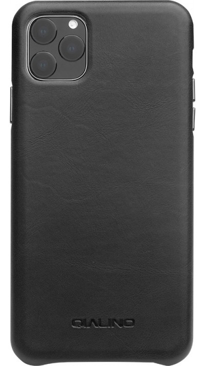 Coque iPhone 11 Pro - Qialino cuir véritable - Noir