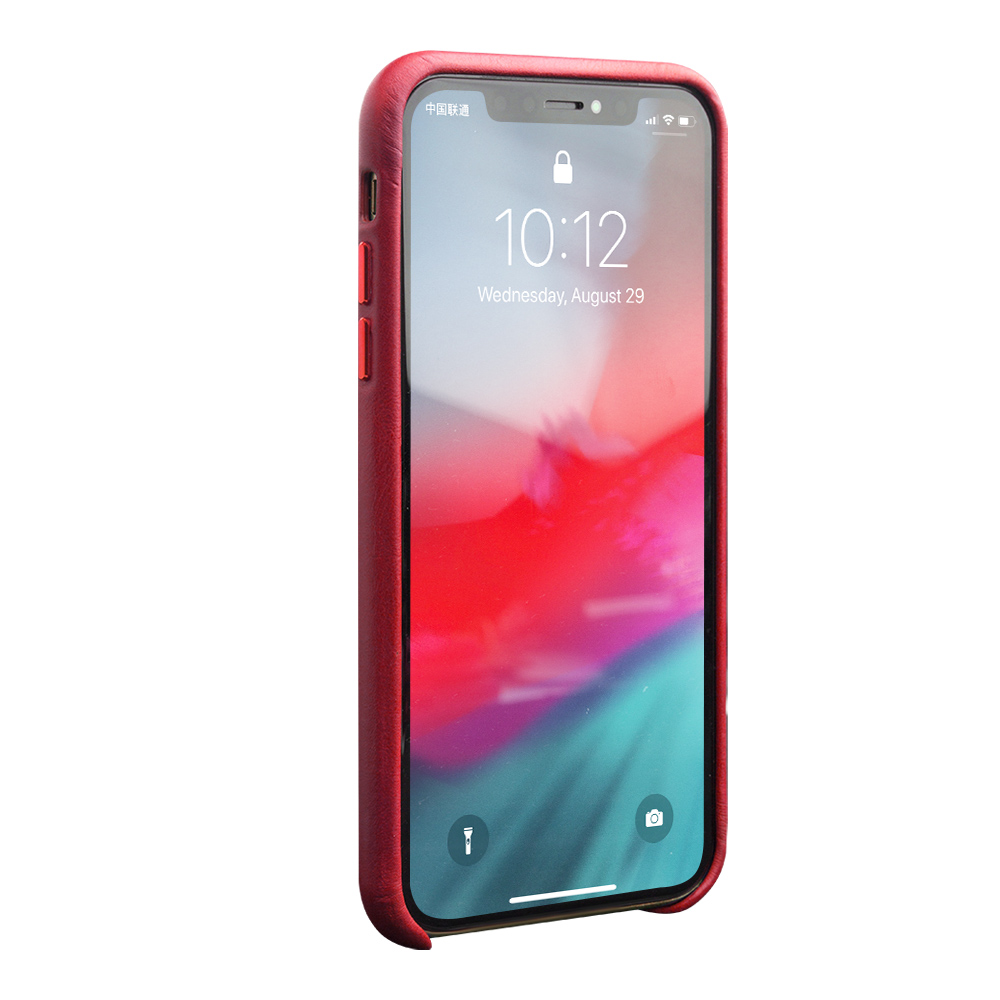 Coque iPhone 11 Pro Max - Qialino cuir véritable - Rouge