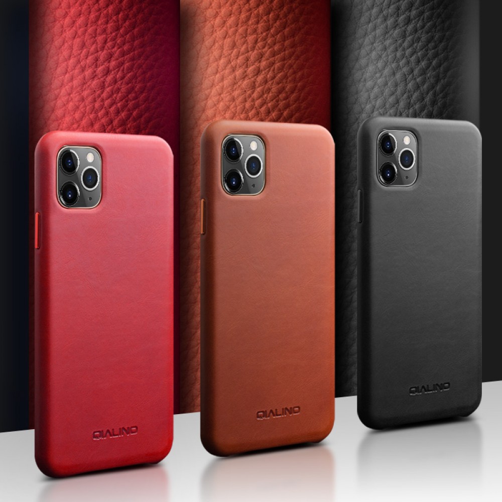 Coque iPhone 11 Pro - Qialino cuir véritable - Rouge