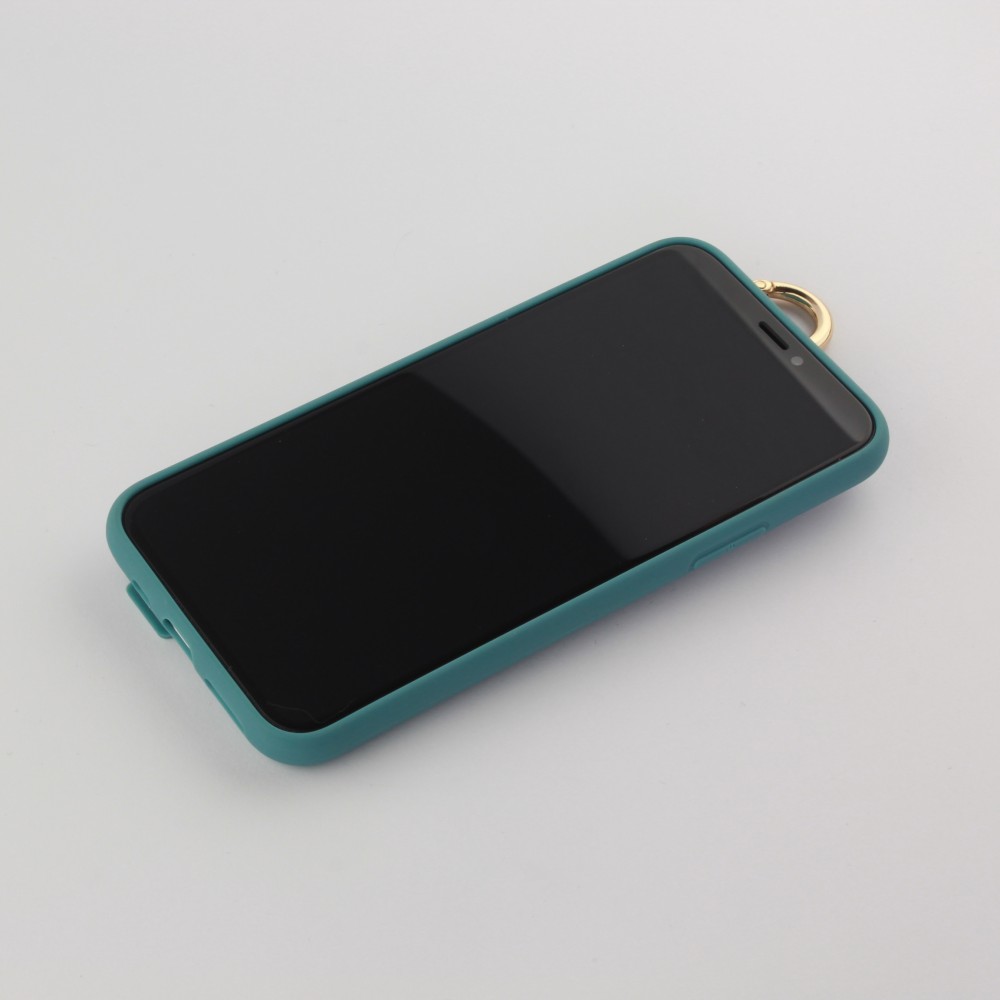 Hülle iPhone 11 Pro - Silikon Mat Strap blau