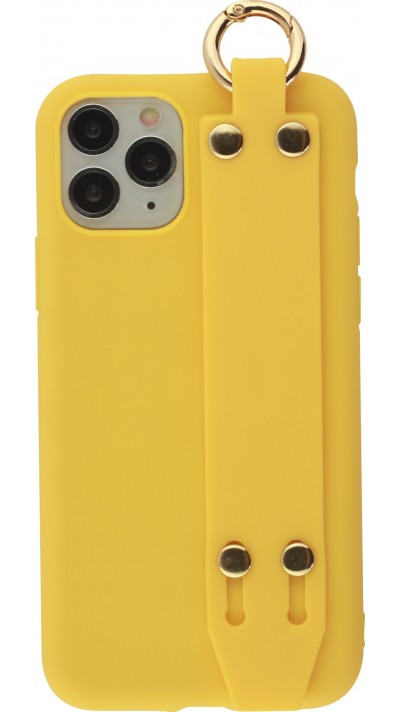 Coque iPhone 11 Pro Max - Silicone Mat Strap jaune