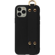 Coque iPhone 11 Pro - Silicone Mat Strap - Noir